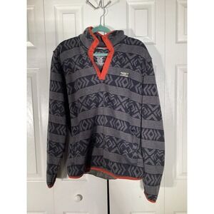 L.L. Bean Men's Fleece Pullover Grey Pattern Size XL